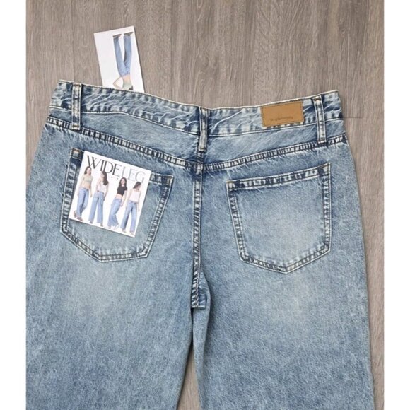 Simple Society Women Wide Leg Jeans Low Rise Blue Denim‎ Size 11/30 NWT - Picture 13 of 14